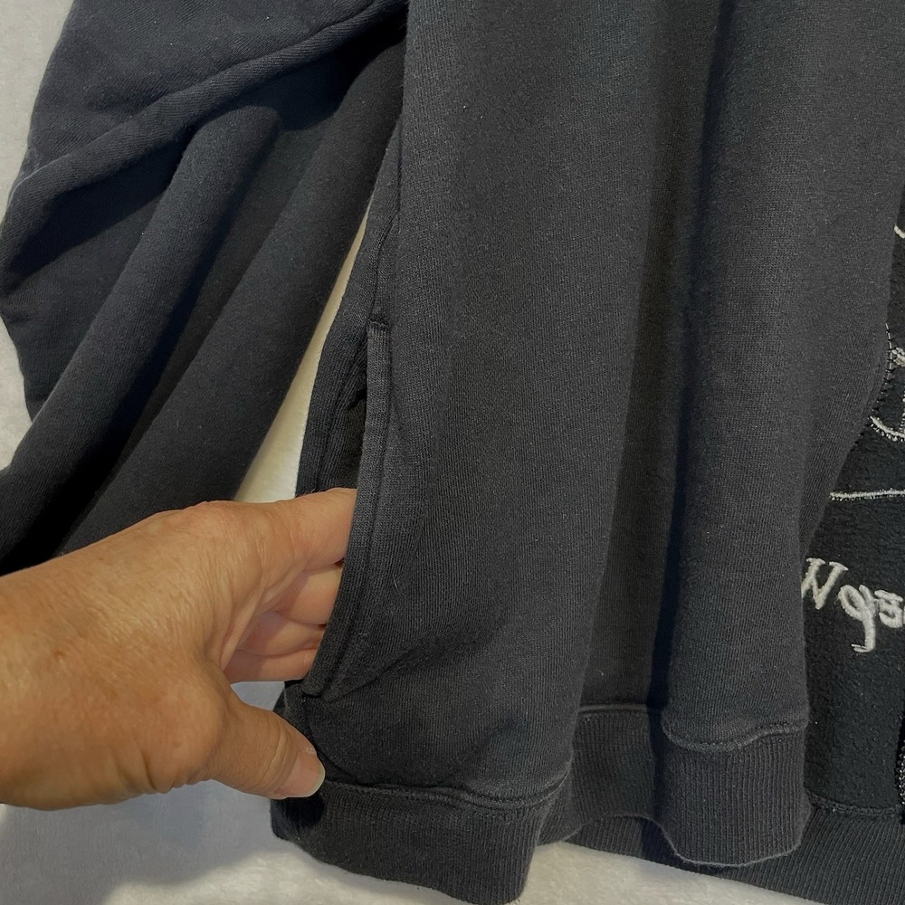 Vintage Walt Disney‎ World Grumpy Full Zip Sweatshirt Size L Black Embroidery - Picture 12 of 16